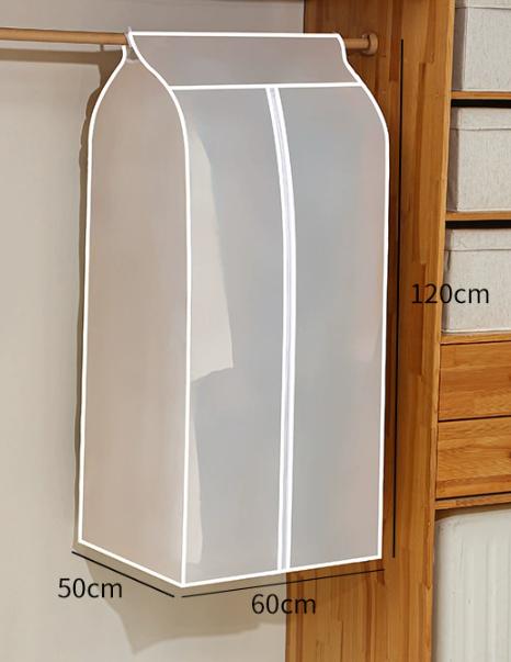Garment Bags for Hanging Clothes Large Translucent Frosted Garment Rack Cover Bags with Zipper Polyethylene Materia