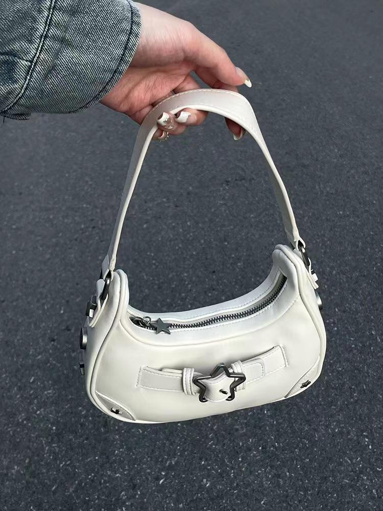 2025 Spring/Summer Spicy Girl Y2K Retro Denim Underarm Baguette Bag