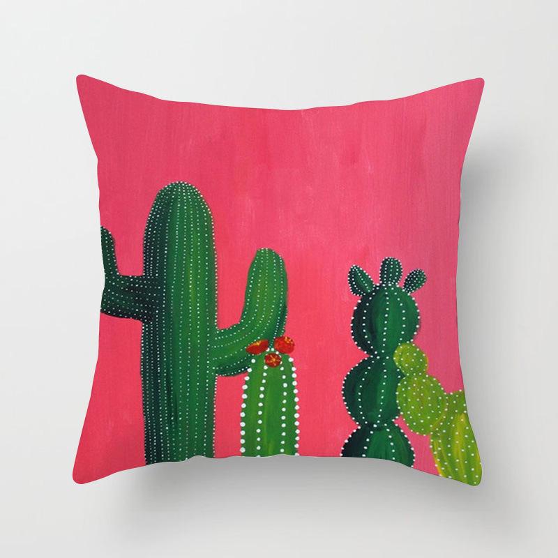 Nordic Style Tropical Plant Cactus Pattern Cushion Cover Sofa Car Office Pillowcase Home Decor Pillowcase