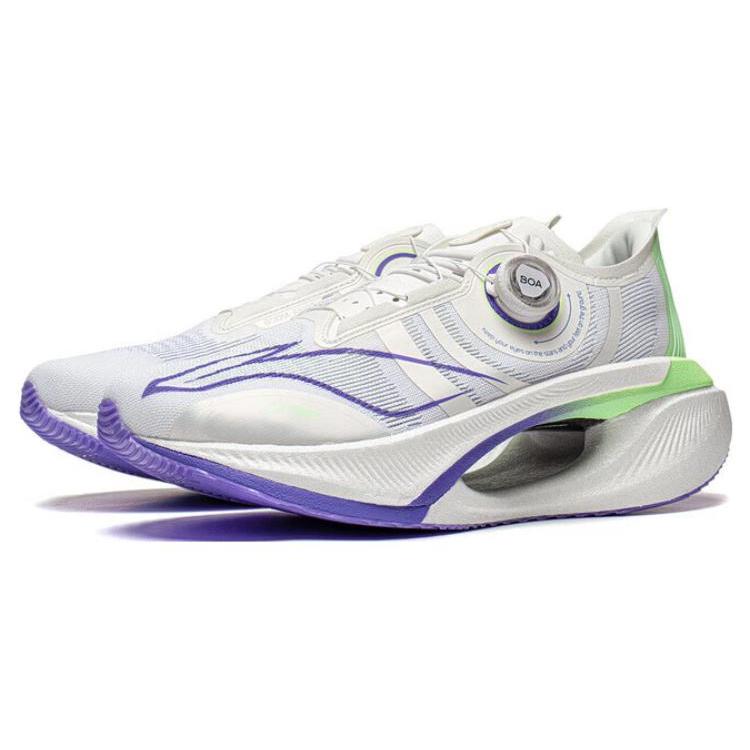 Li Ning Shadow 2.0 Rutschfest Niedrig geschnitten GCU A GRIP PRO Laufschuhe Unisex Weiß Cyan Lila ARRT017-2
