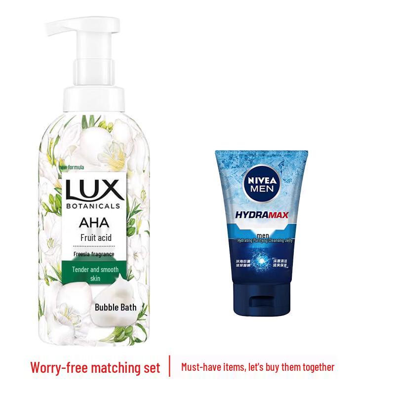 Lux Freesia Shower Gel & Nivea Men Cleansing Gel Bundle
