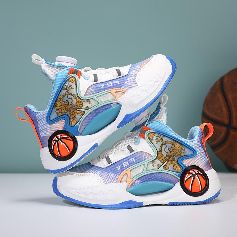 

2025 лето сетка дышащие новые спортивные кроссовки для мальчиков и девочек, кроссовки для реальных тренировок для детей среднего и старшего возраста, детские баскетбольные кроссовки 40