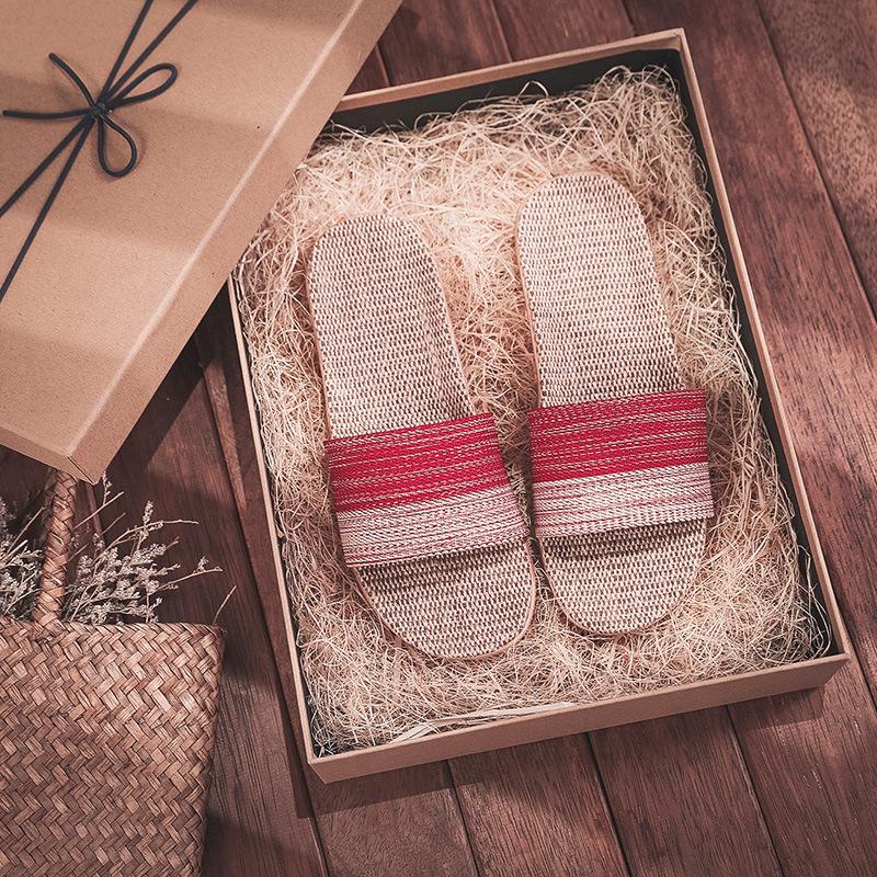 Summer Non-Slip Linen Slippers for Couples - Breathable, Odor-Free Indoor Footwear