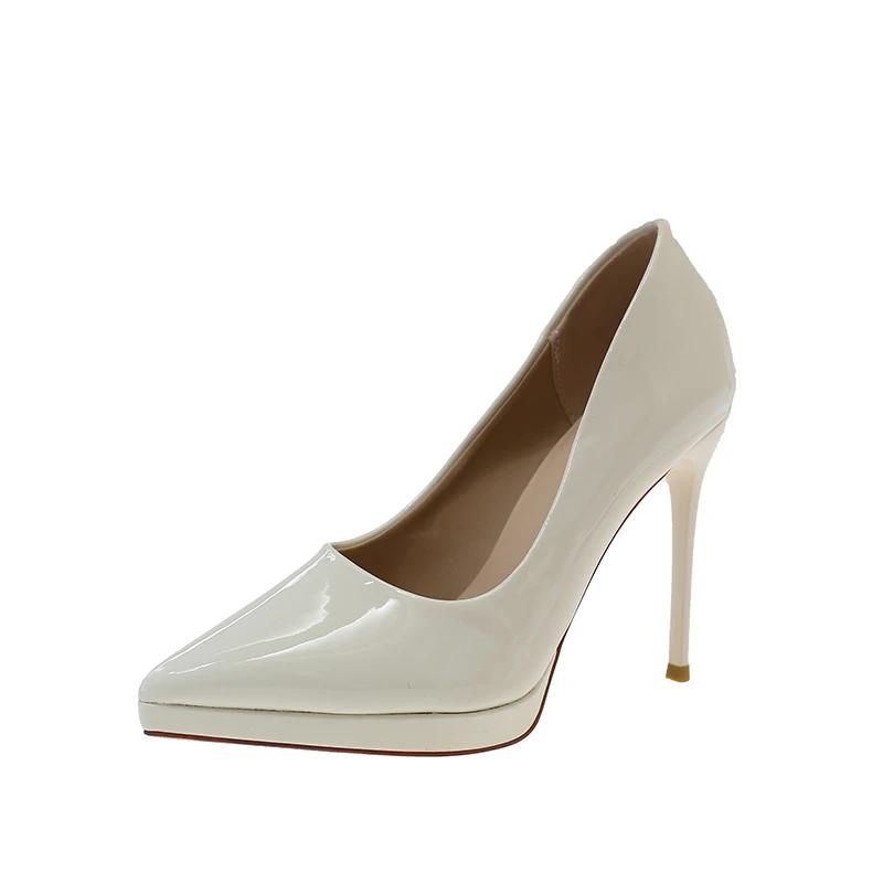 2026 Spring and Autumn New Platform Stiletto High Heels Women's Patent Leather Pointed Toe Sexy Temperament Single Shoes