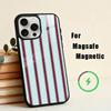 B-Burgundy W-White Stripe  Phone Case For iPhone 17,16,15,14,13,12,Plus,Pro,Max for Magsafe Magnetic Wireless Charging