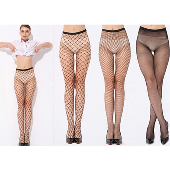 Kvinner Sexy Fishnet Hollow Strømpebukse Punk Strømper Stretchy Tights One Size