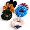 Velvets Scrunchies with Zippered Pocket Elastic Hair Bands for Women and Girls Colorful Ponytail Holders Accessories