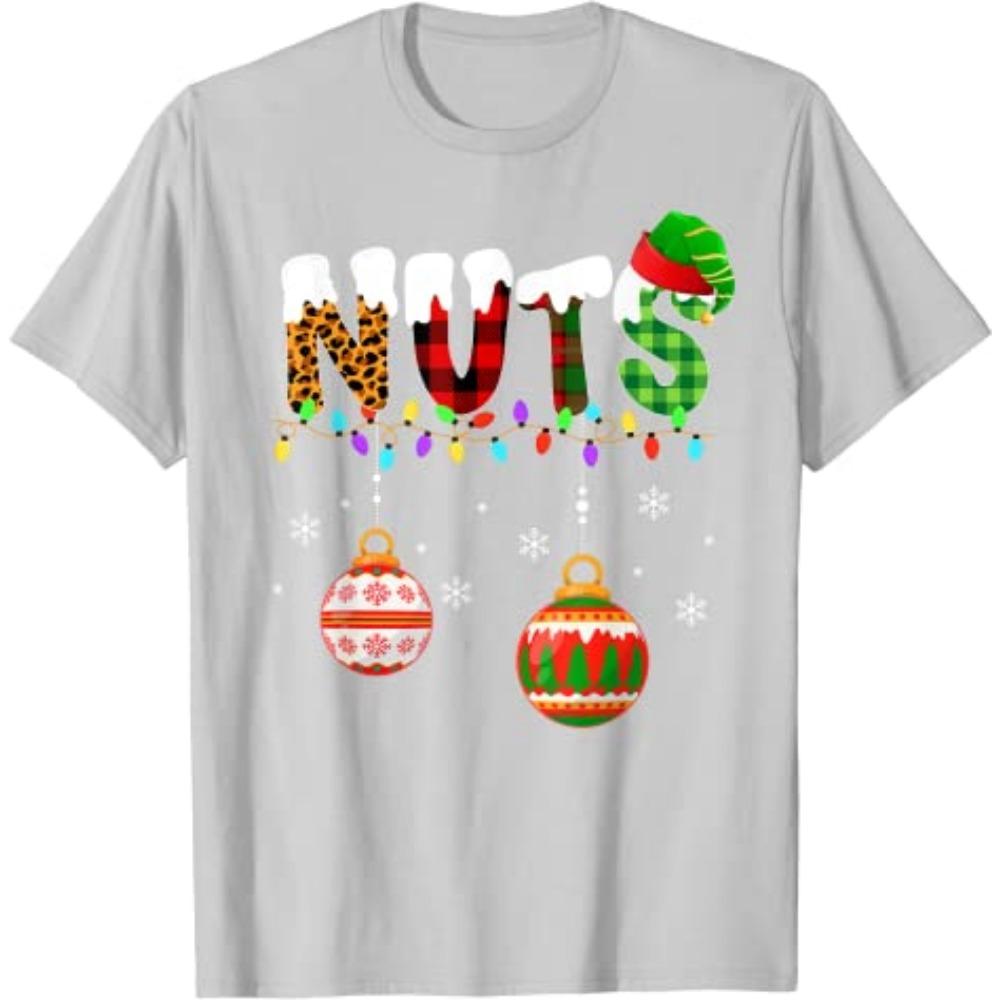 Funny Couples Christmas Chestnuts Adult Matching T-Shirt Xmas Costumes for Couples His and Her Girlfriends Boyfriends
