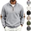 Casual Mens Half Zipper Stand Collar Sweatshirt With Color Block Design For Autumn Winter Wear