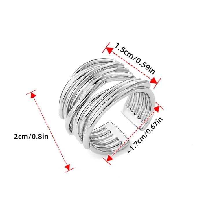 Retro Inspired Open End Rings Adjustable Size Alloy Accessory For Layering Or Everyday Outfits