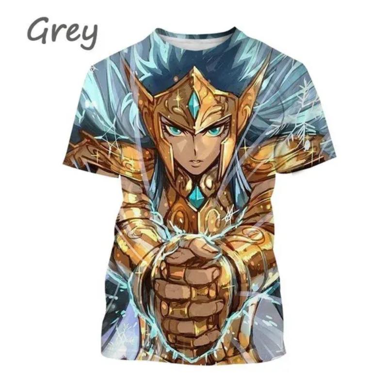 Saint Seiya 3D Printed T-shirt for men and Women Round neck Short-sleeved Casual Tops Oversized T-shirts Anime Tshirt Tee