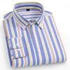 2026 spring new style 100% cotton Oxford plaid striped men's long-sleeved fashionable business casual fit shirt single top