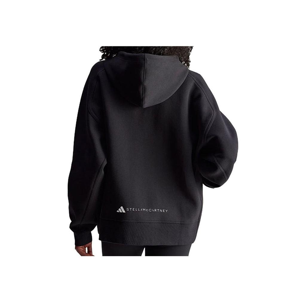 Adidas Stella McCartney Full Zip Hooded Solid Color Loose Comfortable Long Sleeve Jacket Women Jacket Black JF6337