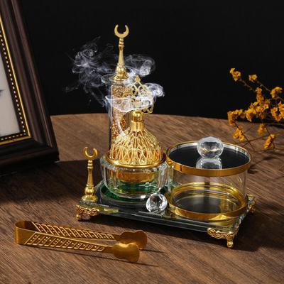 Arabian Incense Burner Home Decor Office SPA with Storage Jar Birthday Gift Tabletop Ornament