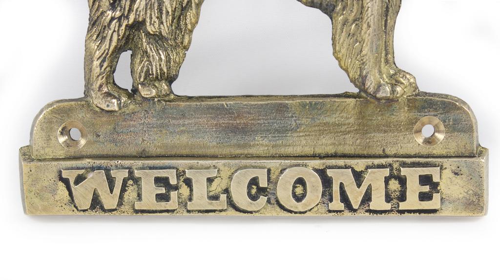 Borzoi, Russian Hunting Sighthound – A door sign with a dog, a brass welcome plaque | Art-Dog