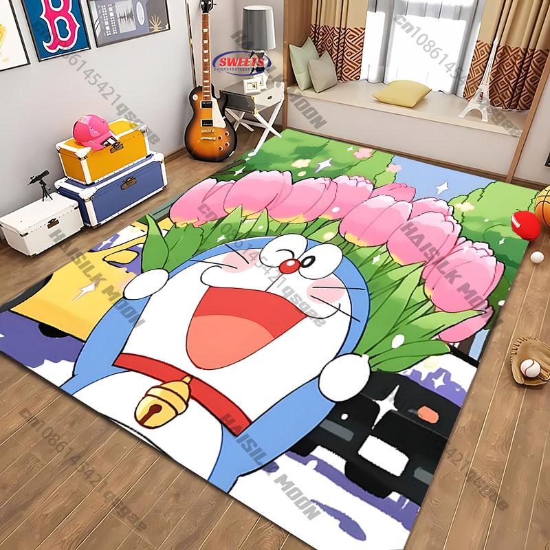 Cute Doraem0n Cartoon Printed Carpet! Anti-slip Sound Insulation, Living Room Bedroom Entrance Door Mat Sofa Rugs Gift Potdemiel