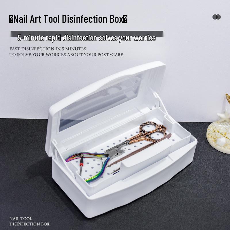 Nail Disinfection and Sterilization Box with Alcohol Filter
