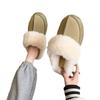 Winter New Snow Shoes Large Size Flat Bottom Short Cotton Shoes Women's Velvet Thickened Warm Snow Boots Women