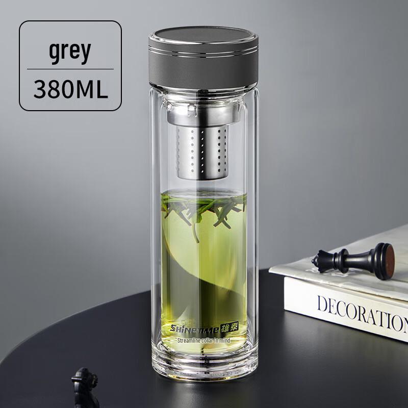 ZISIZ Double-Layer Glass Tea Infuser Bottle
