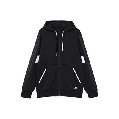 Men's Black Sports Training Knit Hoodie Jacket with Logo