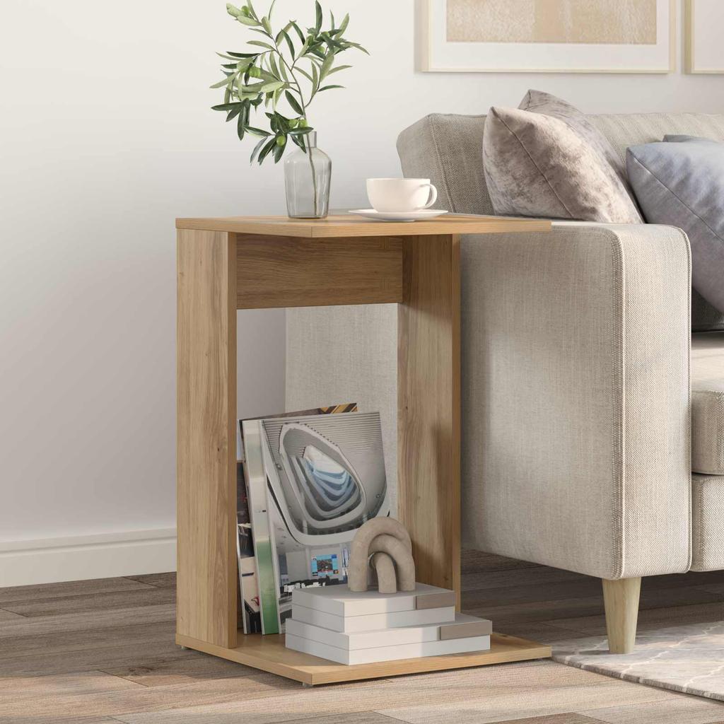 Side Table Artisan Oak 40 X 38 X 62.5 Cm Engineered Wood