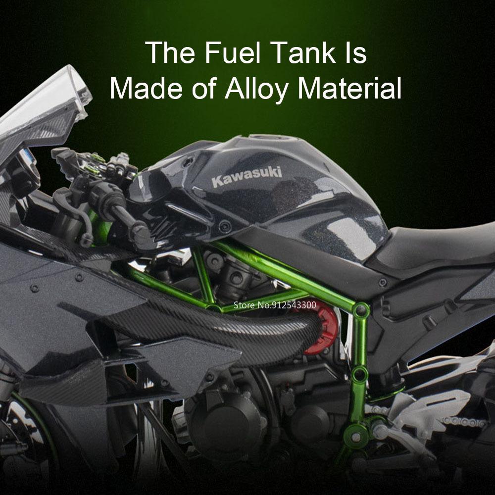 1:9er Maßstab H2R 1199 Motorrad Modell Spielzeug Gelenk Lenkung Stoßdämpfung Motorräder Sound Licht Modelle Geschenke für Kinder Jungen