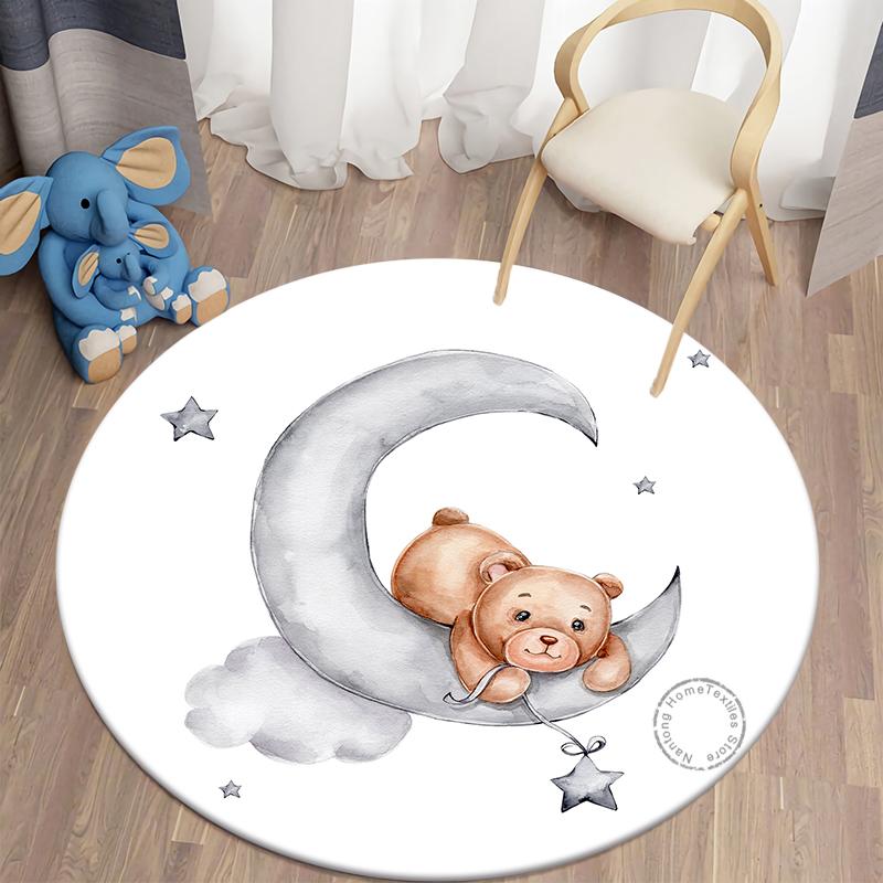 Covor rotund Covoare camera de zi Covor pentru dormitor bebelusi Covor pentru podea pentru copii Covor de salon cu imprimeu urs Covor camera pentru copii Covor copii acasa