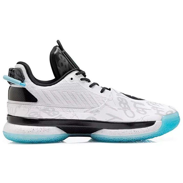 Li Ning WOW 7 Textile, Leather Cushioning Slip Resistant Abrasion Resistant Low Top Basketball Shoes Men's Black White ABAN079-5