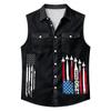 Chemise sans manches légère à revers et boutons pour homme, idéale pour le travail.