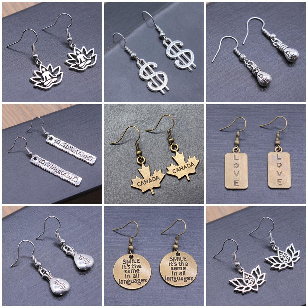 Boucles d'oreilles Symbole Om Yoga Vintage Boucles d'oreilles Mode Pour Femmes Apprêts de Fabrication de Bijoux DIY