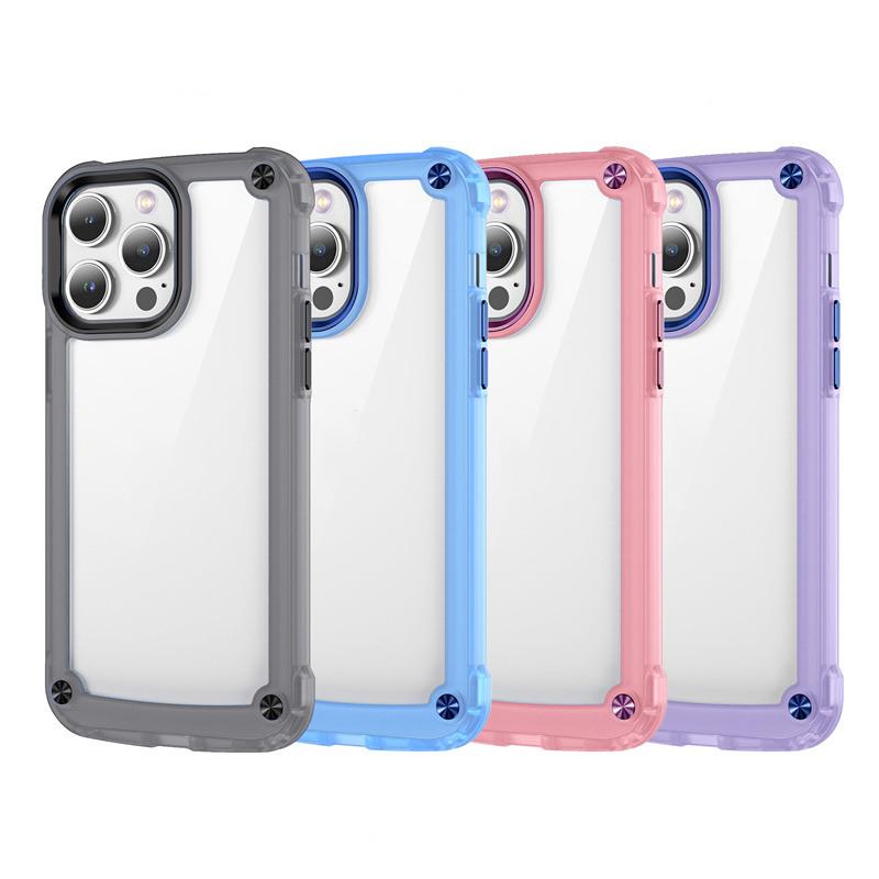 Clear Shockproof Armor Phone Case for iPhone 15 14 13 11 12 Pro Max Transparent Hard Bumper Back Cover