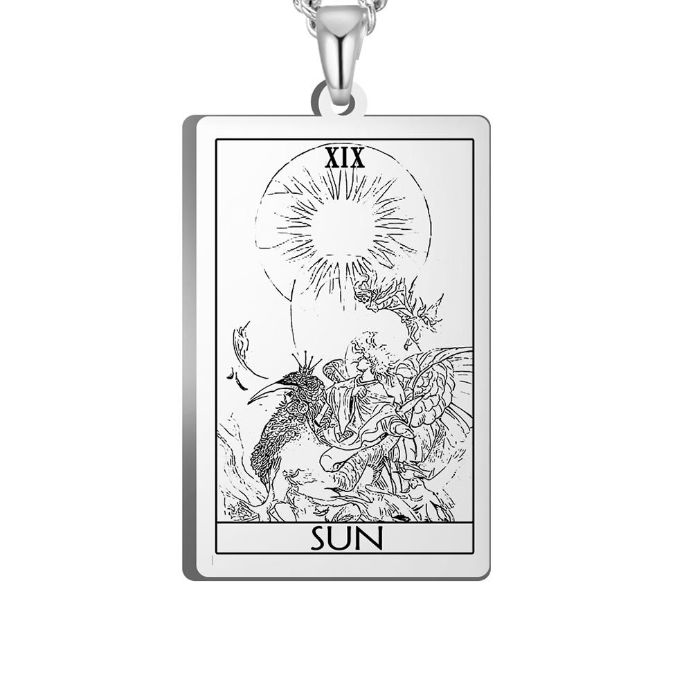 Dawapara The Major Arcana Tarot Cards Vintage Amulet Pendant for Necklaces Accessories Wholesale Stainless Steel