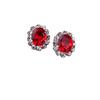 E856 Korean Oval Rhinestone Multi-Color Zircon Earrings