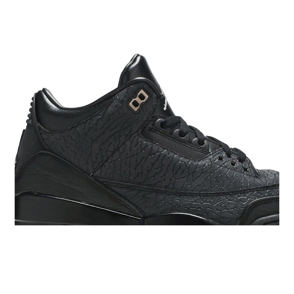 Air Jordan 3 Retro 'Black Flip' (Unisex) Black / Metallic Silver Vintage Basketball Shoes 315767 001