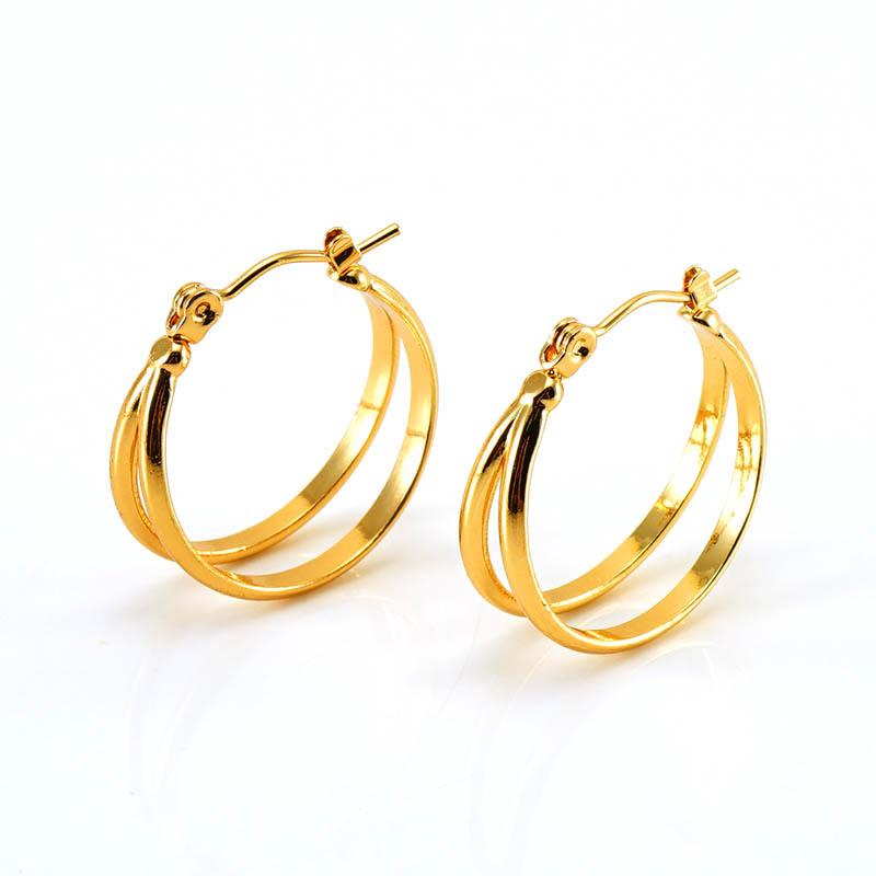 Stainless Steel Multi Layer Twist Hoop Earrings For Women Personality Minimalism Earrings Jewelry Accessory
