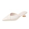 Pointed Slippers Women High Heels New Summer Shoes Fashion Luxury Square Heel Slides Slip Loafers Mules Black Female Party Shoes