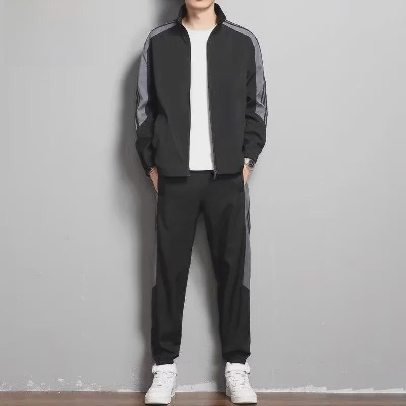 Men's and Women's Spring/Autumn Sports Suits: Versatile, Breathable, Couple's Jackets, Two-Piece Set, Youth Style, Large Sizes