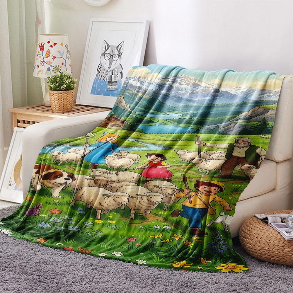 Coperta Bambina Heidi, Alta Qualità, Confortevole per Tutte le Stagioni, Decorazione per la Casa, Calore e Comfort
