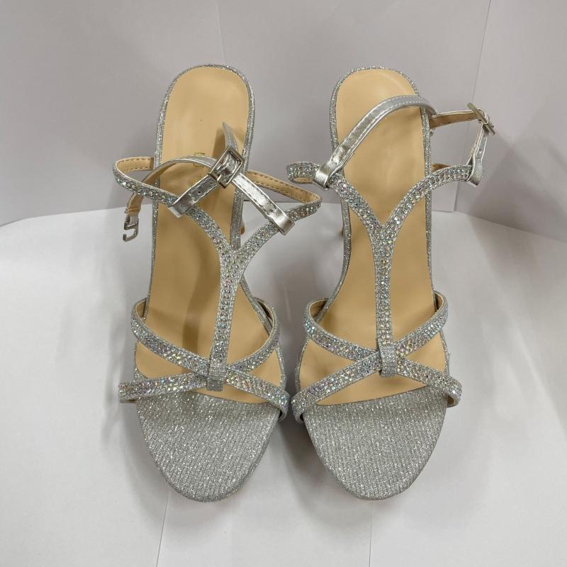 Sandalias de Tacón Alto para Mujer de Verano Punta Abierta Tacón de Aguja Tacones Altos de Moda de Gama Alta Impermeables Plataforma Sandalias con Pedrería