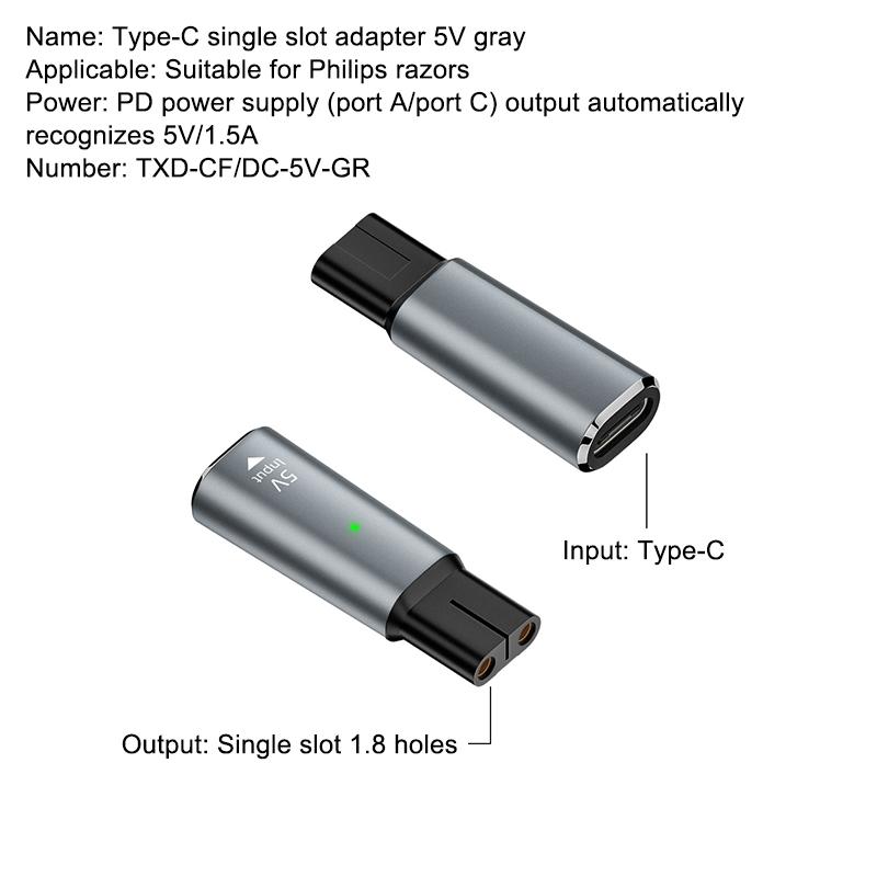 

1Pc Charger Converter 5V Type-C Shaver Adapter For OneBlade QP2724 QP2834 QP1424 QP1924 QP4631 Beard Trimmer