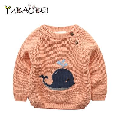 Inverno Neonate Maglioni Vestiti Bambini Ragazzi Maglione caldo Camicia Bambino Cartone animato Balena Addensare Top Pullover di lana