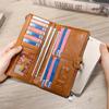Damen-Geldbörse aus echtem Leder, multifunktional, RFID, lange Clutch