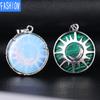 National Style Natural Crystal Pendant Hollowed Out Moon Sun Necklace Pendant Aura Energy Semi Gem