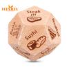 Date Night Food Decision Dice - 12-sided, Enhance Relationship, Wooden Romantic Dinner Graphics Food Dice Decider