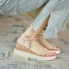 Fashion Pearl Women's Sandals Clear Wedges Heel Sexy Ladies Shoes 2025 Luxury Vip Footwear New Breathable Fashion on Offer Casual Shoe