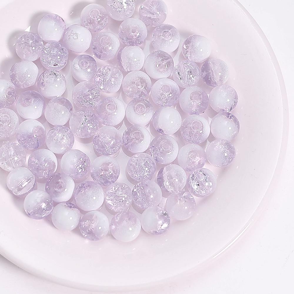 10mm Glazed Cracked Glass Beads for DIY Jewelry: Exploding Flower Design
