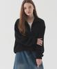 PIANER Comfortable Oversized Full-Zip Knit (Black)