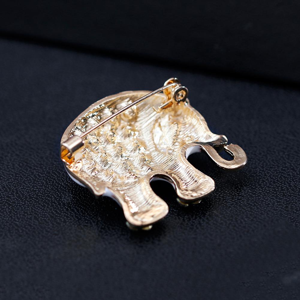 Fashion Retro Alloy Diamond Epoxy Small Elephant Brooch Party Clothing Accessories