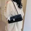 Borsa a tracolla da donna con sciarpa di seta retrò, borsa da viaggio casual, borsa a mano, borsa da donna con patta dal design minimalista