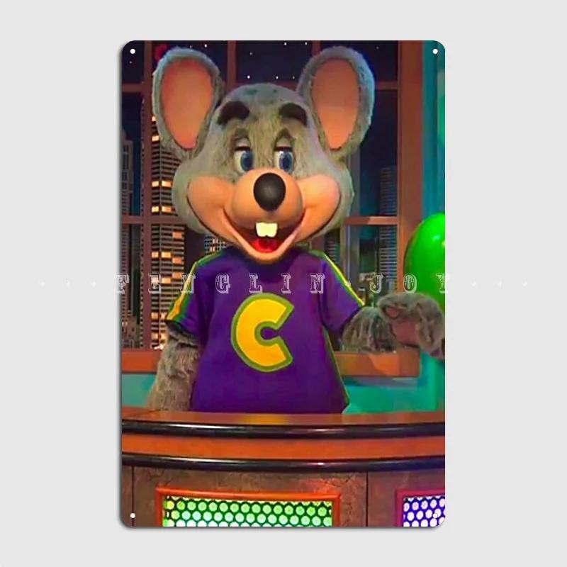 Chuck E. Cheese Metal Plaque Poster Garage Decoration Personalized Cinema Garage Party Tin Sign Posters